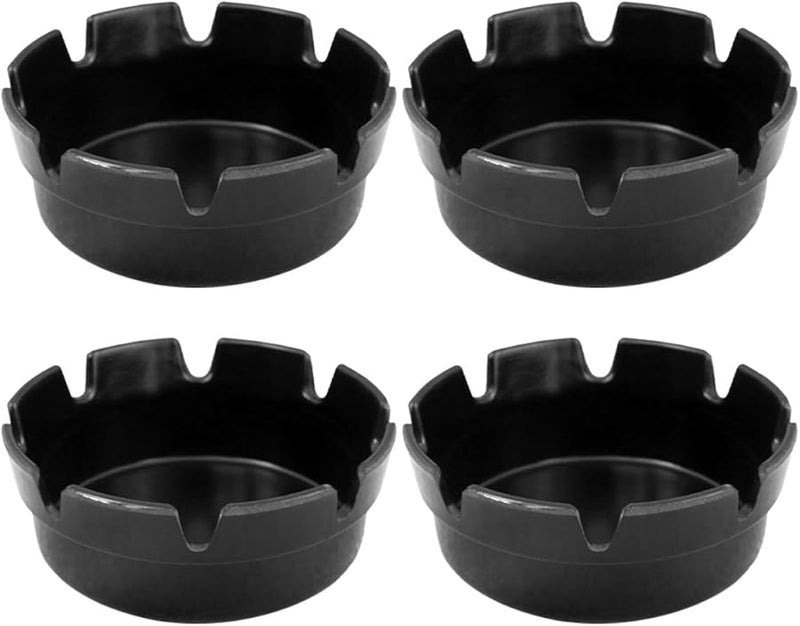 Black Plastic Ashtray 4Pcs with 8 Cigarette Slots Unbreakable Smokeless for Indoor Outdoor Patio - Image 1